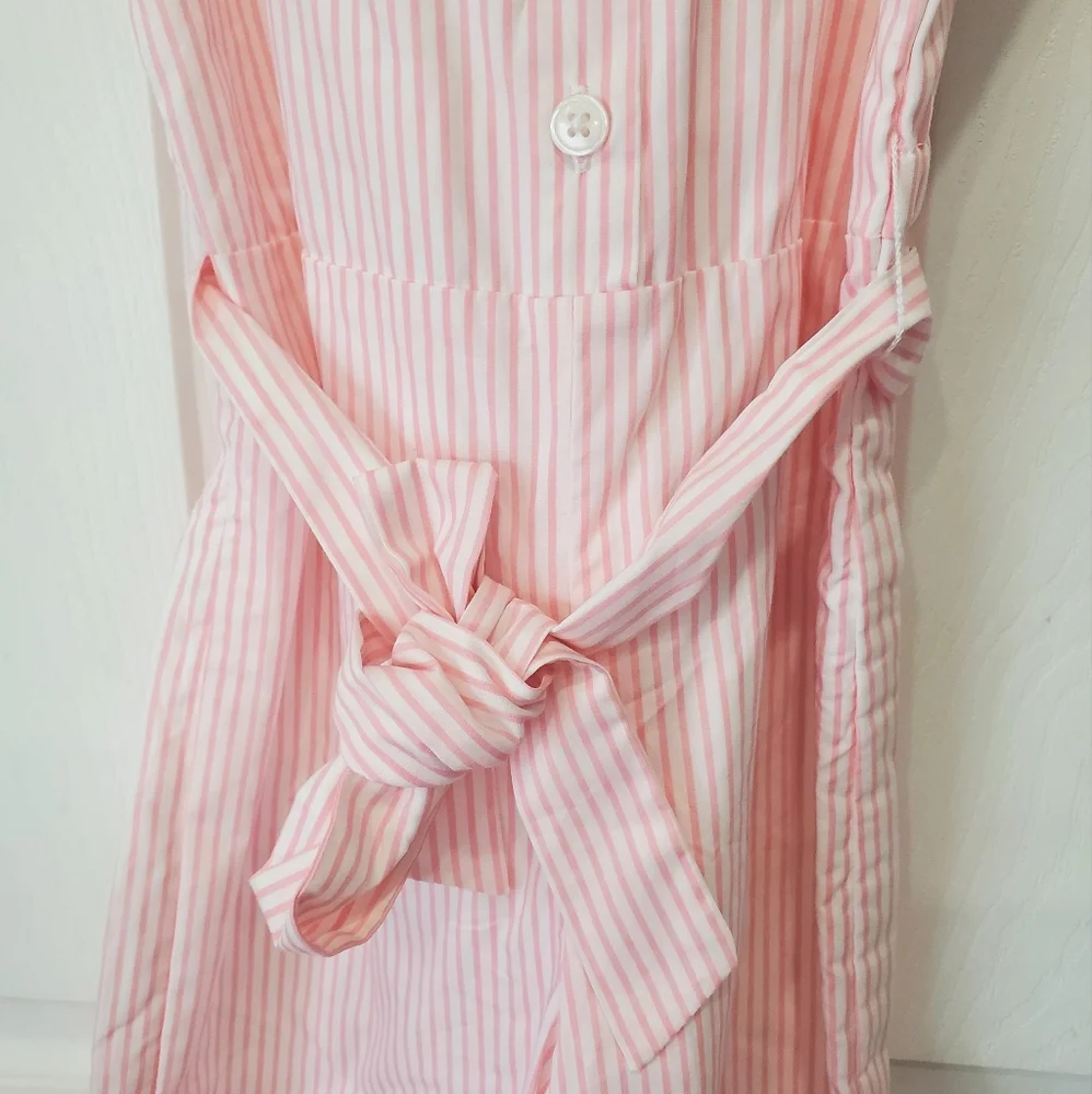 Gymboree Girls Pink Striped Sleeveless Jumpsuit Size 6 New